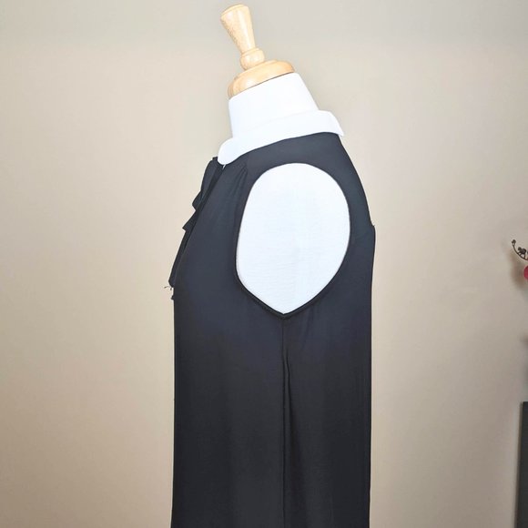 Zara Woman Black Sleeveless Tie Neck Top - Picture 3 of 9